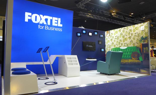 Exhibition stand with sound and visuals