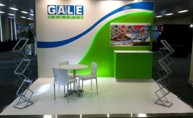 Exhibition stand with custom lighting